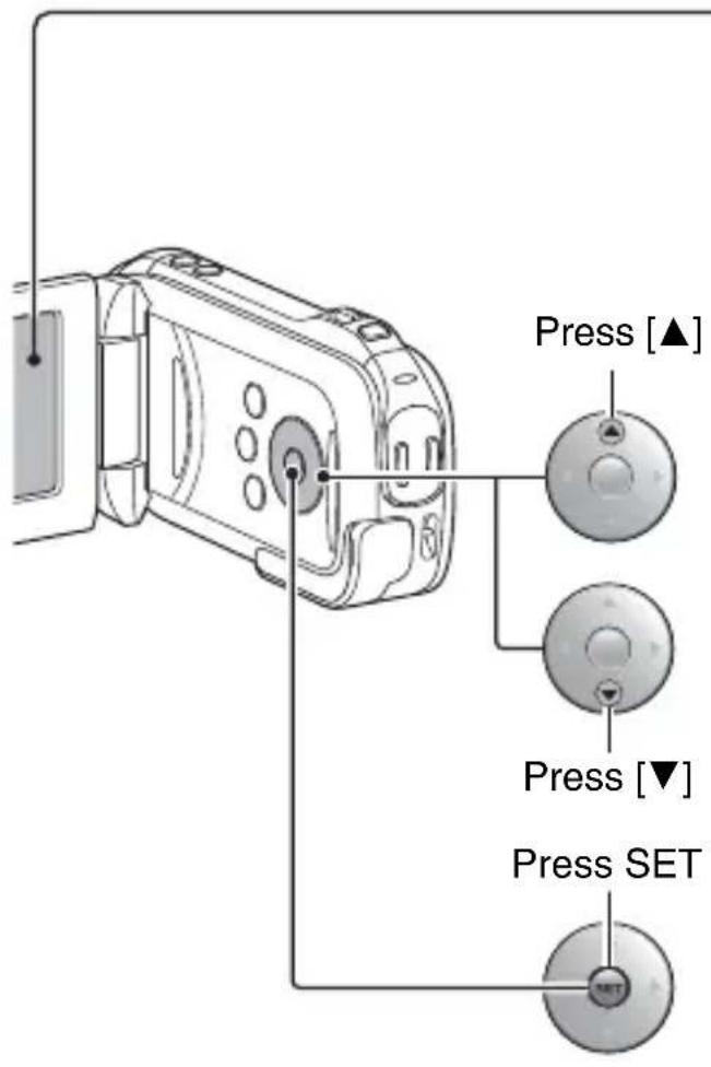 SANYO Xacti VPC-GH3PX - Press [▲] or [▼] to select the item you wish to change, and press the SET button. - 1