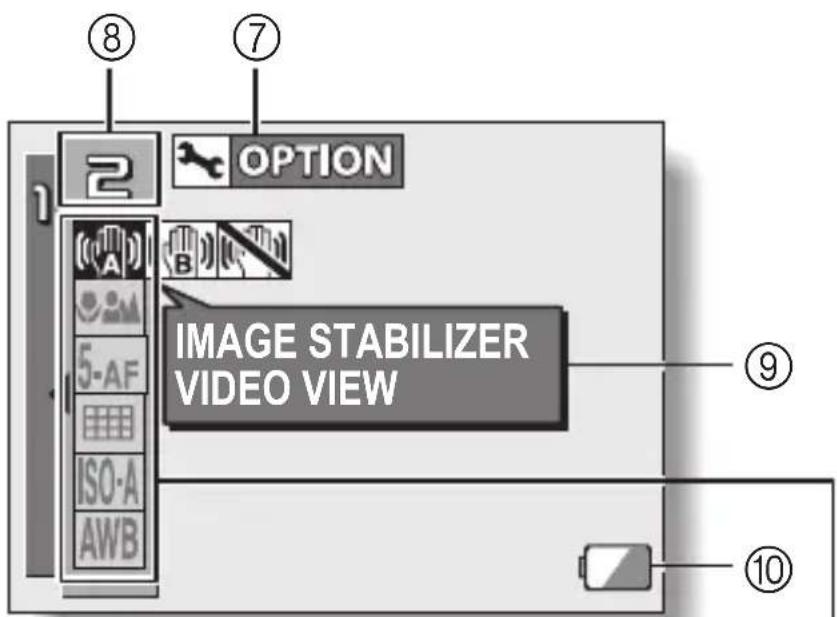 SANYO Xacti VPC-C40GX - DISPLAYING THE SHOOTING SETTING SCREENS - 1