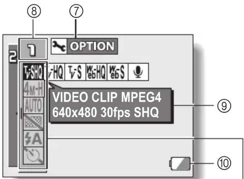 SANYO Xacti VPC-C40GX - Overview of the Shooting Setting Screens - 1