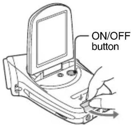 SANYO Xacti VPC-C40GX - Open the monitor unit, and then open the card cover on the bottom of the camera. - 1
