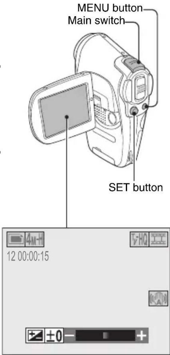 SANYO Xacti VPC-C40GX - Toggle the SET button to the left or right to adjust the exposure. - 1
