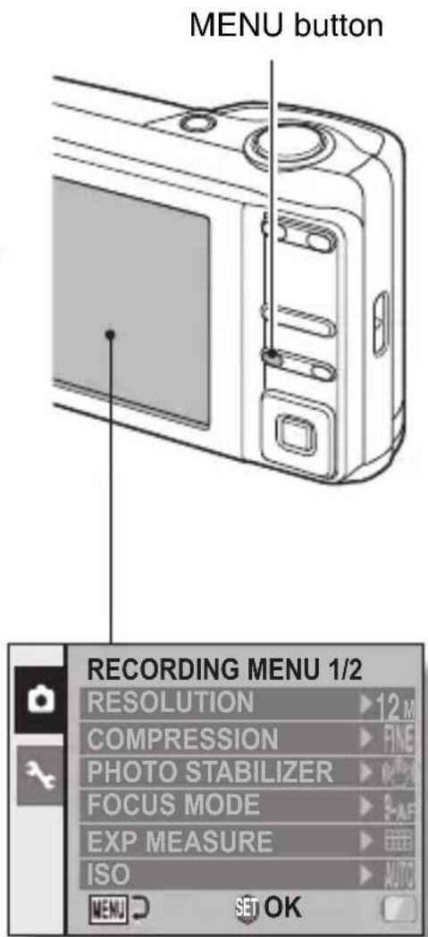SANYO VPC-S122GX - Press the MENU button. - 1