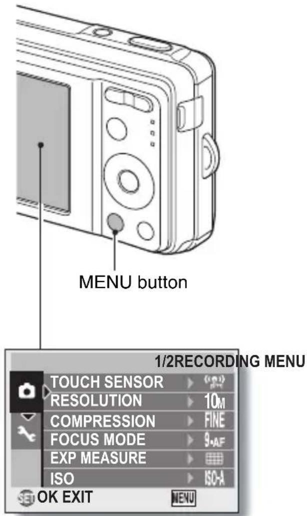 SANYO VPC-E10GX - Press the MENU button. - 1
