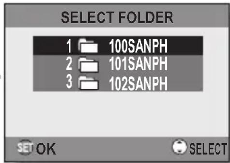 SANYO VPC-E10GX - Select the desired folder, and press the SET button. - 1