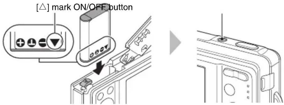 SANYO VPC-E10GX - Open the battery/card compartment cover, and insert the battery pack. - 1