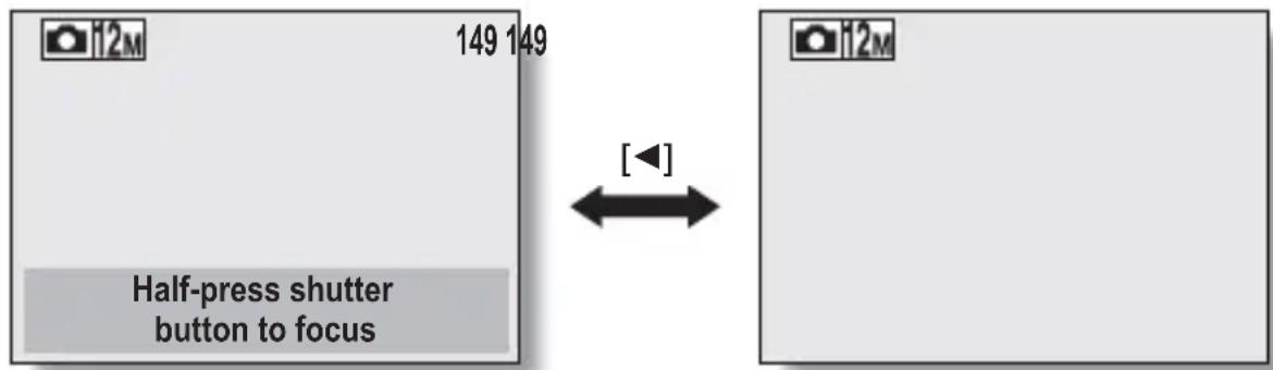 SANYO VPC-X1200GX - Switching the guidance display ON/OFF - 1
