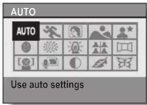 AUTO AUTO Use auto settings