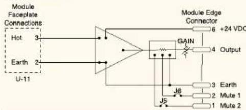 TOA U-01F - U-11 Series Unbalanced Line Input with Mute-Receive - 2