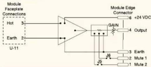 TOA U-13S - U-11 Series Unbalanced Line Input with Mute-Receive - 4
