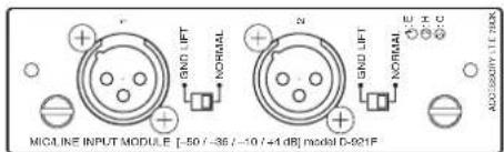 TOA D-921F - [Microphone/Line Input Modules D-921F and D-922F] - 1