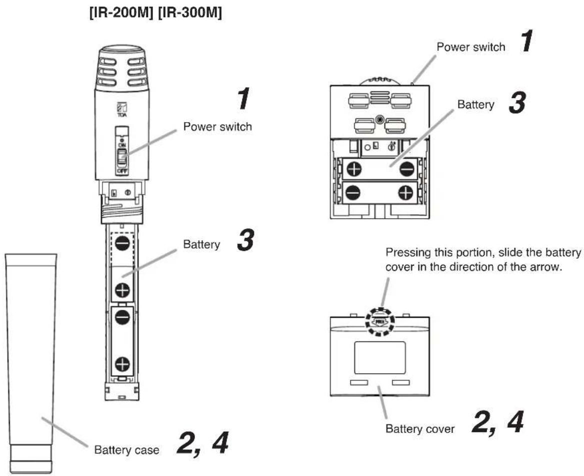 TOA IR-200M - BATTERY INSERTION - 1