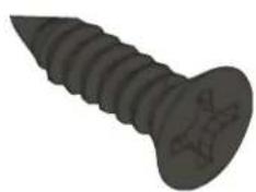 DA-LITE Parallax 29836V - Stud with Shoulder (8 each) Black Flat Head Screw (12) Elastic Ring - 1