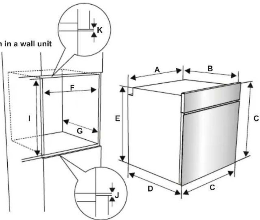 in a wall unit K F I G A B E C D C J