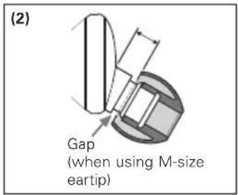 (2) Gap (when using M-size eartip)