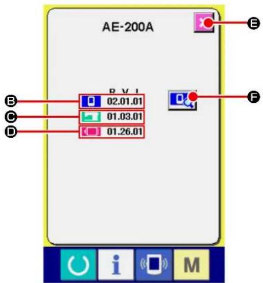 JUKI AE-200AN - Displaying version information - 2