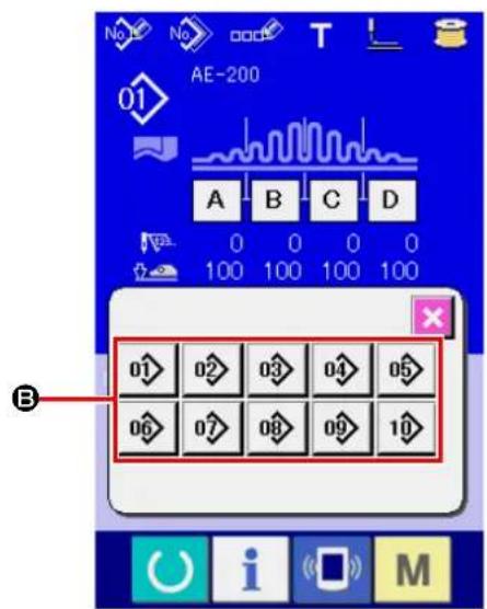 JUKI AE-200AN - 4-2. Selection by means of the PATTERN DIRECT button - 2