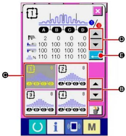 JUKI AE-200AN - ② Calling up the cycle No. selection screen. - 2