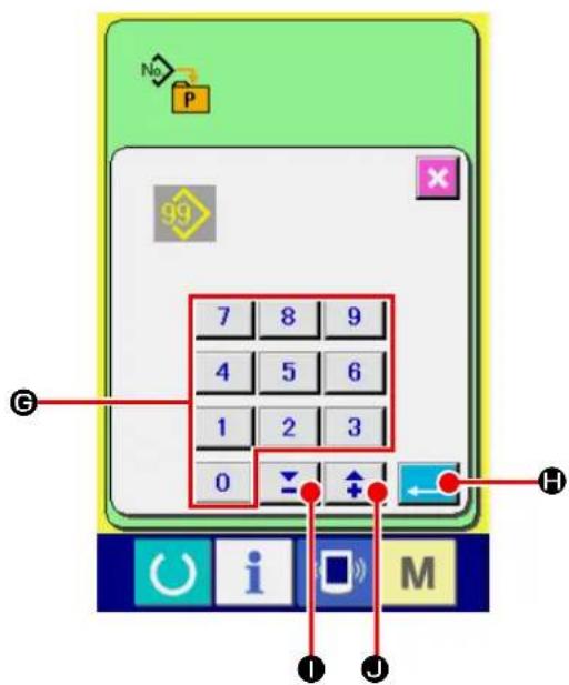 JUKI AE-200AN - ③ Selecting the pattern No. to be registered. - 1