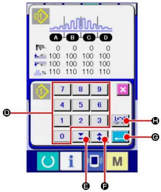 JUKI AE-200AN - ③ Select the source pattern No. for copying. - 1
