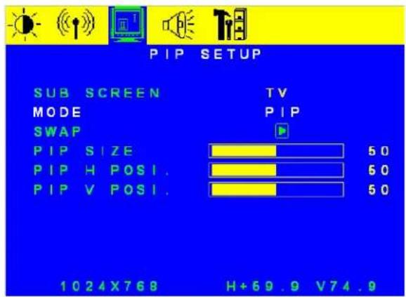 VIZIO L6 - PIP Setup menu - 2