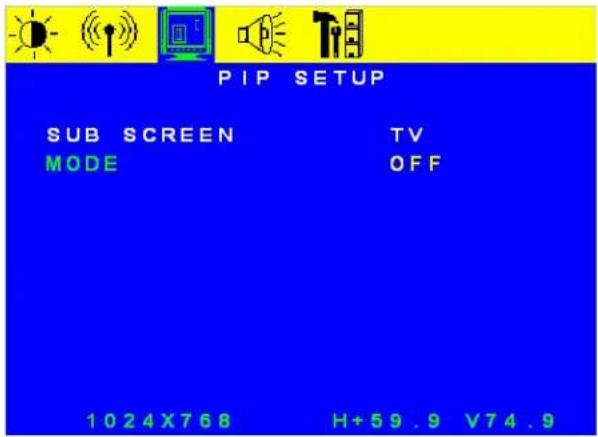 VIZIO L6 - PIP Setup menu - 1