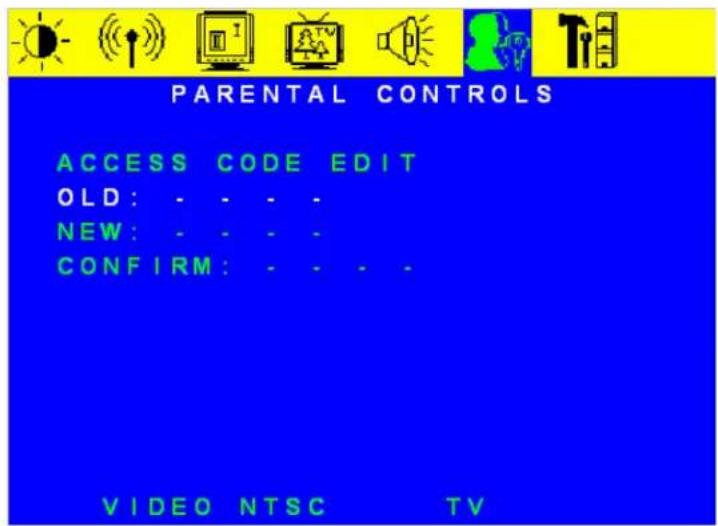 VIZIO L6 - Access Code Edit menu - 1