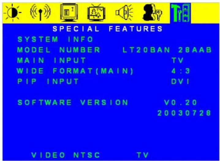VIZIO L6 - System Information menu - 1