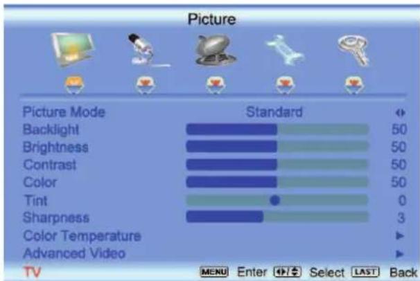 VIZIO VO22LHDTV10T - DTV / TV Input Picture Adjustment - 1