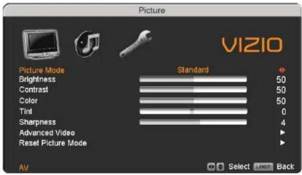 VIZIO VP423HDTV10A - Video Input Picture Adjustment - 1