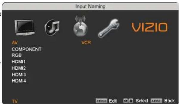 VIZIO VP423HDTV10A - Input Naming - 3