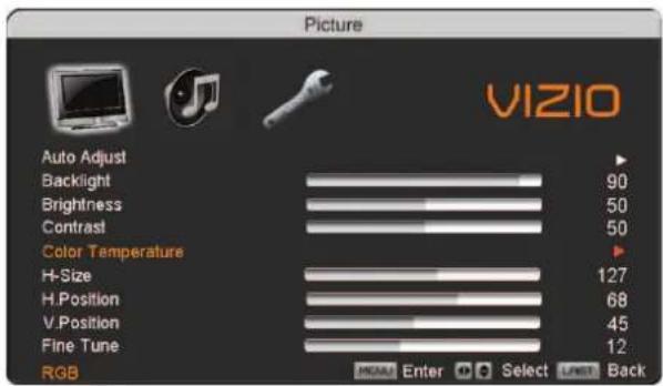 VIZIO VP423HDTV10A - Color Temperature - 1
