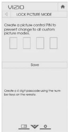 VIZIO E320-C0E - Locking and Unlocking the Custom Picture Modes - 1