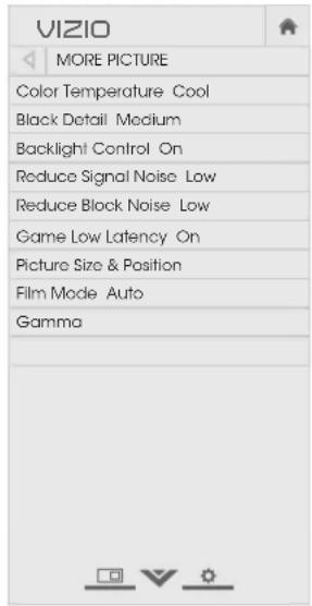 VIZIO E320-C0E - Adjusting the More Picture Settings - 1