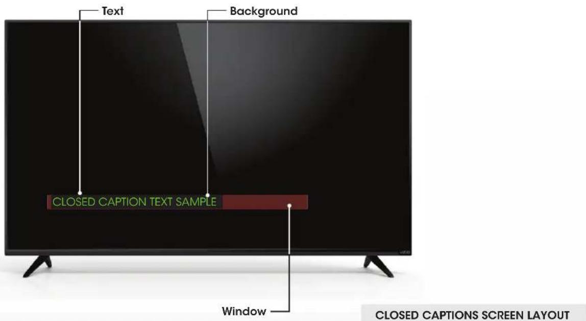 VIZIO E320-C0E - Changing the Appearance of Digital Closed Captions - 2