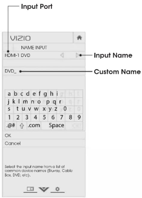 VIZIO E320-C0E - RENAMING DEVICES ON THE INPUT MENU - 1