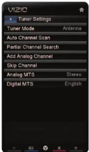VIZIO XVT580CM - Setting the Tuner Mode - 1