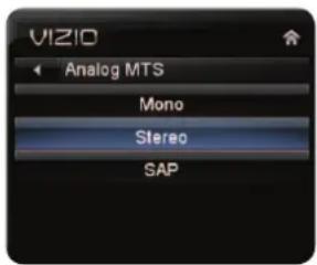 VIZIO XVT580CM - Changing the Audio Language - 2