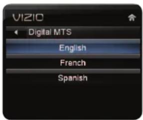 VIZIO XVT580CM - Changing the Audio Language - 3