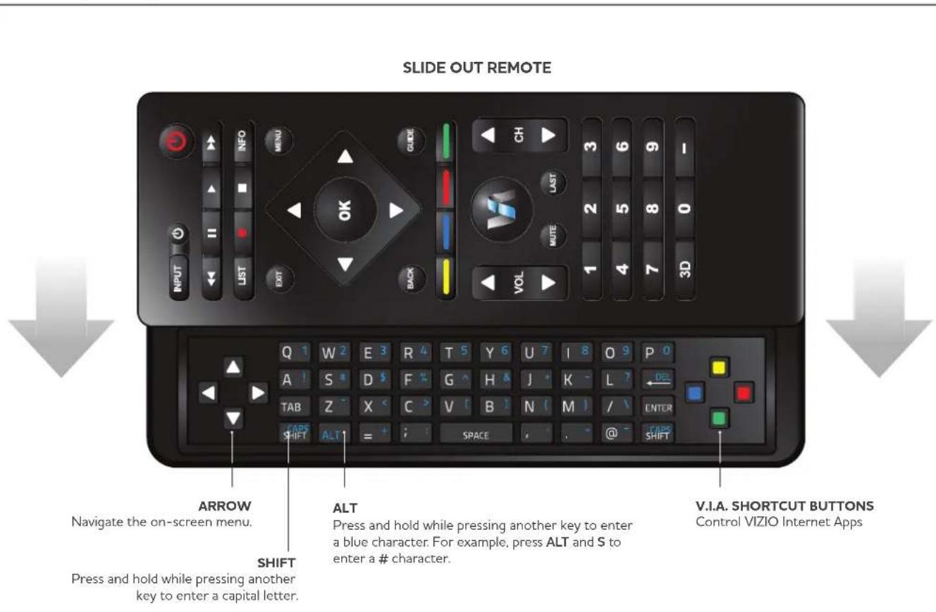 VIZIO XVT580CM - Remote Control (Slide Out) - 1