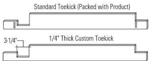 GE ZWSP42D - To raise or lower case trim to other installation heights: - 5