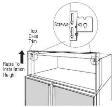 GE ZWSP42D - To raise or lower case trim to other installation heights: - 2