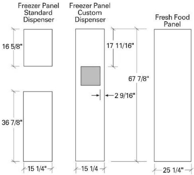 GE ZWSP42D - or Panels secured to 1/4" thick backing - 1