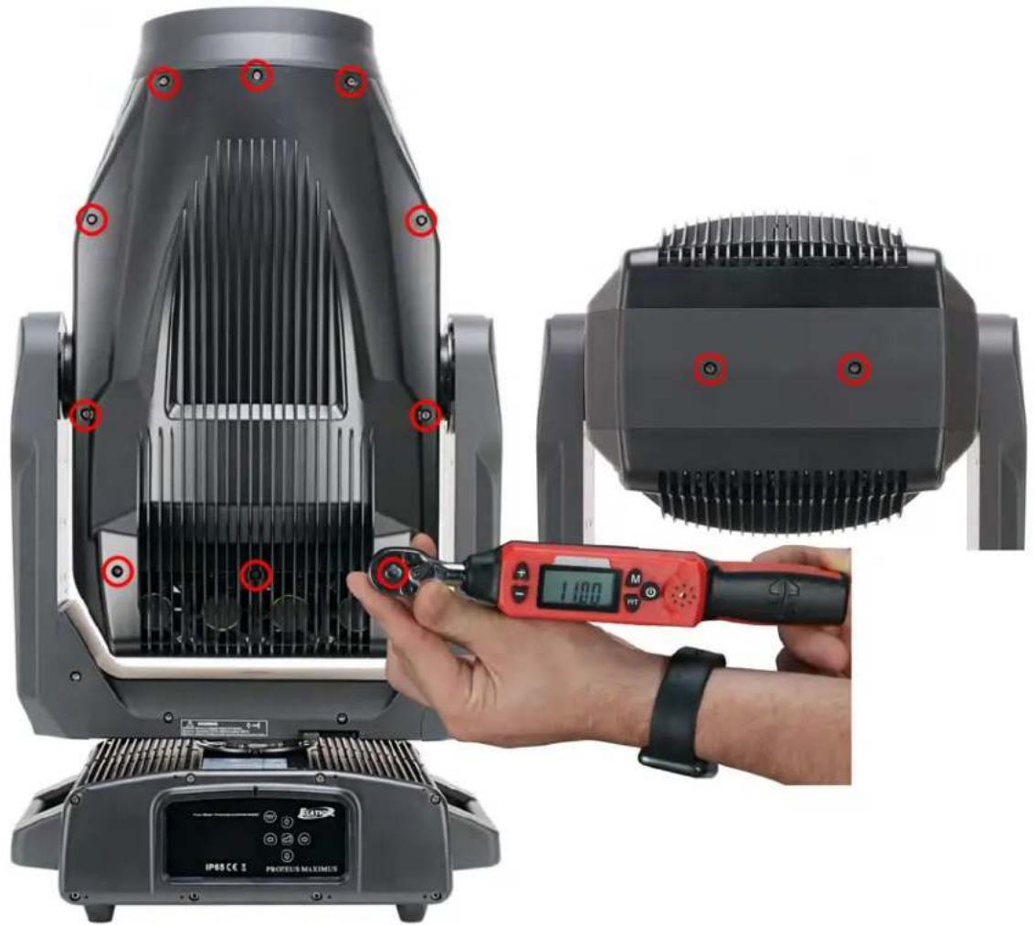 Elation Proteus Maximus WMG - TORQUE SETTINGS FOR SCREWS - 1