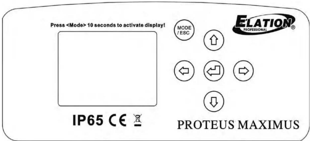 Press 10 seconds to activate display! MODE / ESC E' LATION® PROFESSIONAL IP65 CE PROTEUS MAXIMUS
