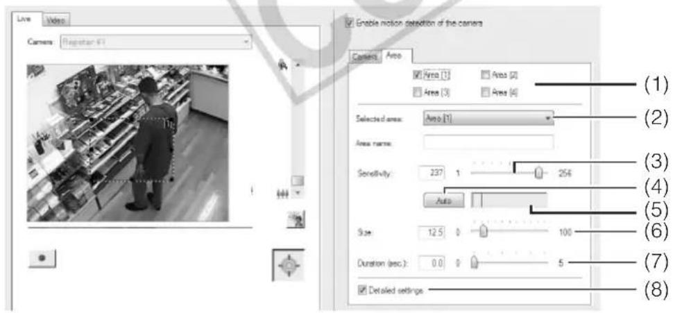 CANON VB-C500D - Set the motion detection area ([Area] tab). - 1
