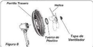 Pentilla Trasera Halico Tuerza de Plástico Tapa de Ventilador Figura 8