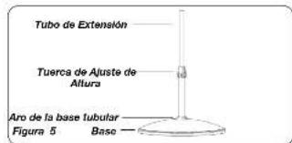 Tubo de Extensión Tuerca de Ajuste de Altura Aro de la base tubular Figura 5 Base —