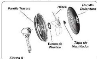 Pampa Trasora Helica Pampa Delantera Tuerca de Plastice Tape de Ventilador Figura 8