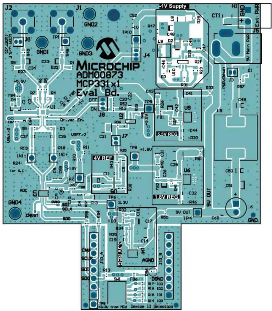 Microchip PAC1931 - A.8 BOARD ADM00872 - TOP COPPER LAYER - 8