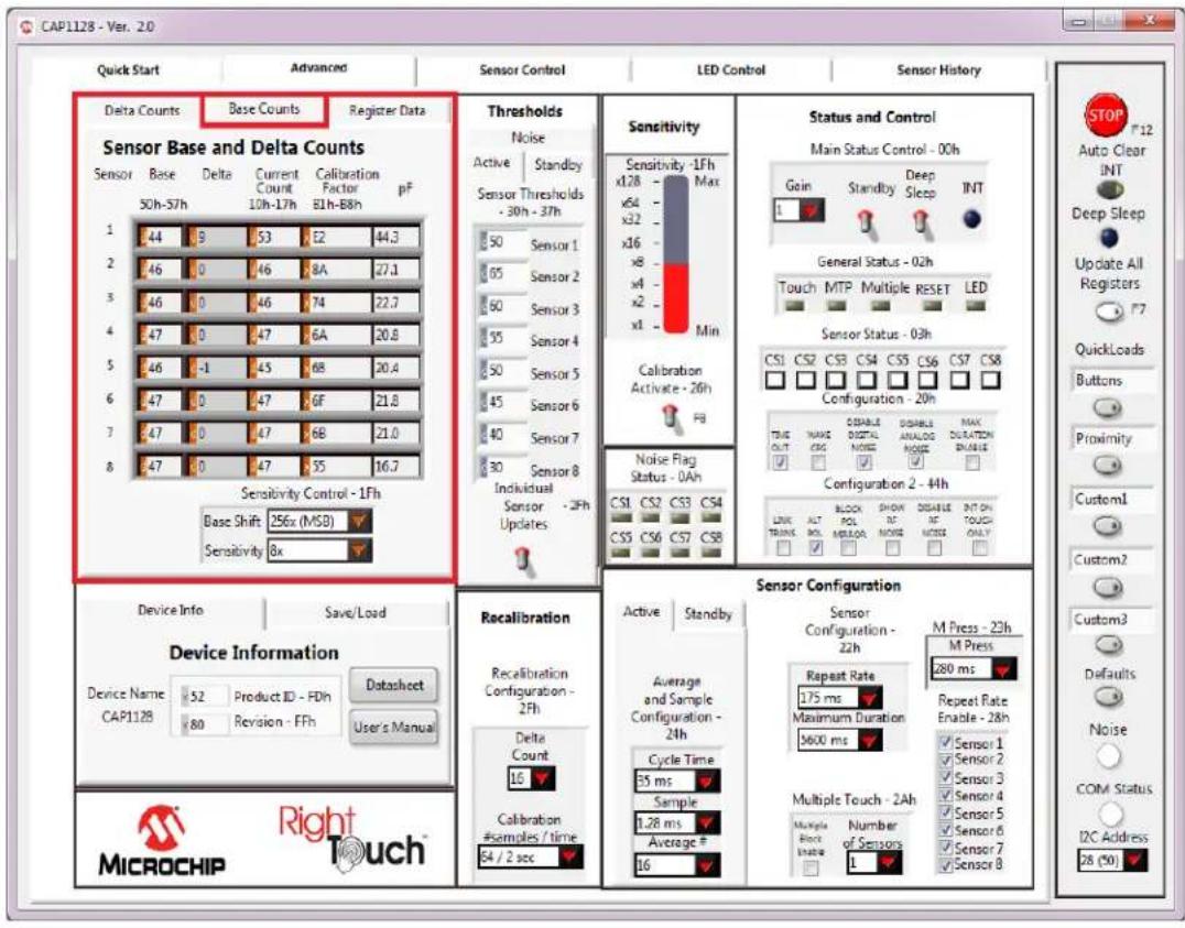 Microchip CAP1106 - Base Counts Tab - 1